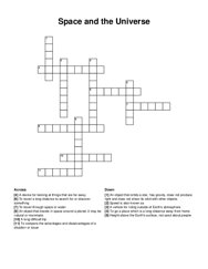 Space and the Universe crossword puzzle