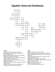 Egyptian Gods and Goddesses crossword puzzle