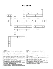 Universe crossword puzzle