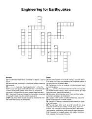 Engineering for Earthquakes crossword puzzle