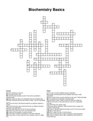 Biochemistry Basics crossword puzzle