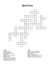 Bird Trivia crossword puzzle