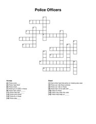 Police Officers crossword puzzle