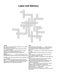 Labor and Delivery crossword puzzle