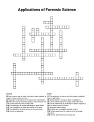 Applications of Forensic Science crossword puzzle
