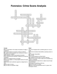 Forensics: Crime Scene Analysis crossword puzzle