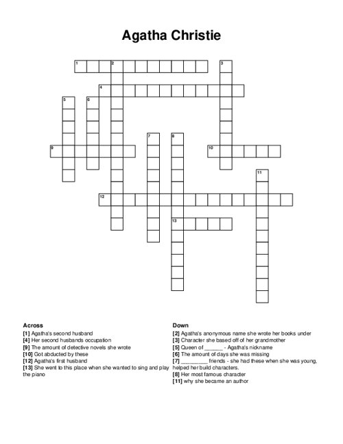 Agatha Christie Crossword Puzzle