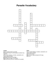 Parasite Vocabulary crossword puzzle
