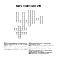 Name That Instrument! crossword puzzle