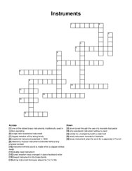 Instruments crossword puzzle