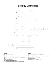 Biology Definitions crossword puzzle