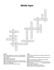 Middle Ages crossword puzzle