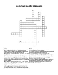 Communicable Diseases crossword puzzle