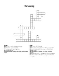 Smoking crossword puzzle