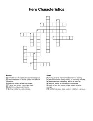 Hero Characteristics crossword puzzle