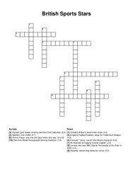 British Sports Stars crossword puzzle