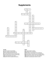 Supplements crossword puzzle