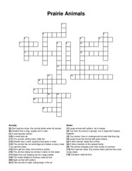 Prairie Animals crossword puzzle