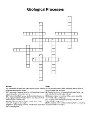 Geological Processes crossword puzzle