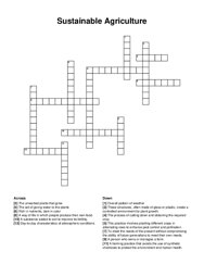Sustainable Agriculture crossword puzzle