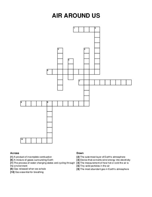 AIR AROUND US Crossword Puzzle