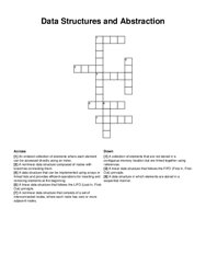 Data Structures and Abstraction crossword puzzle