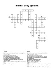 Internal Body Systems crossword puzzle