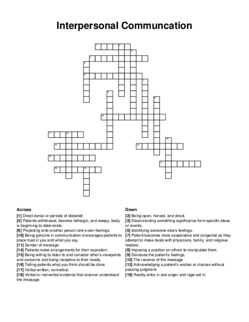 Interpersonal Communcation Crossword Puzzle