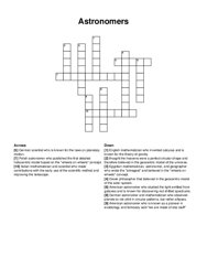 Astronomers crossword puzzle