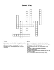 Food Web crossword puzzle