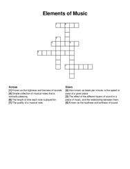 Elements of Music crossword puzzle