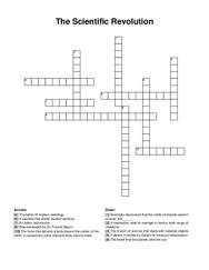 The Scientific Revolution crossword puzzle