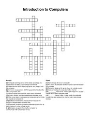 Introduction to Computers crossword puzzle