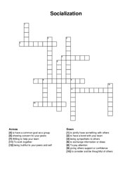 Socialization crossword puzzle
