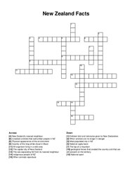 New Zealand Facts crossword puzzle