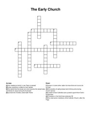 The Early Church crossword puzzle
