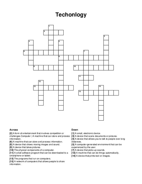 Techonlogy Crossword Puzzle