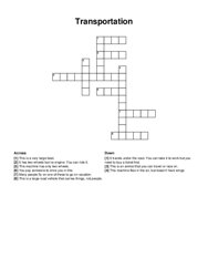 Transportation crossword puzzle