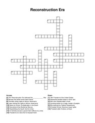 Reconstruction Era crossword puzzle