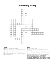 Community Safety crossword puzzle
