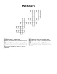 Mali Empire crossword puzzle