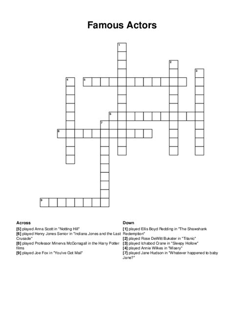 actors homework crossword clue