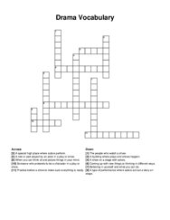 Drama Vocabulary crossword puzzle