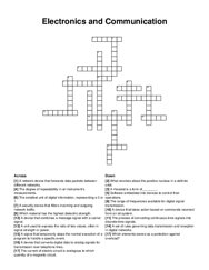 Electronics and Communication crossword puzzle