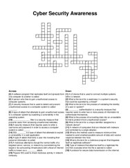 Cyber Security Awareness crossword puzzle