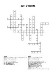 Just Desserts crossword puzzle