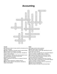 Accounting crossword puzzle