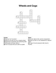 Wheels and Cogs crossword puzzle