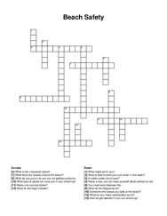 Beach Safety crossword puzzle