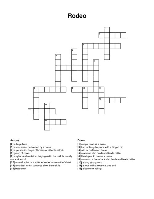 Rodeo Crossword Puzzle